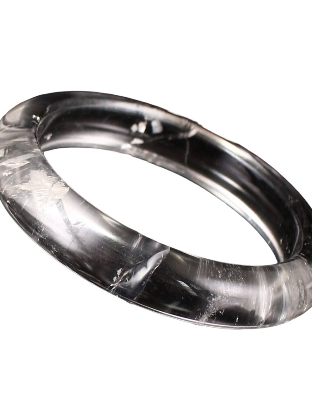 Natural Clear Quartz Bangle 55.06g 59mm ID Rock Crystal Gemstone Bangle Ring